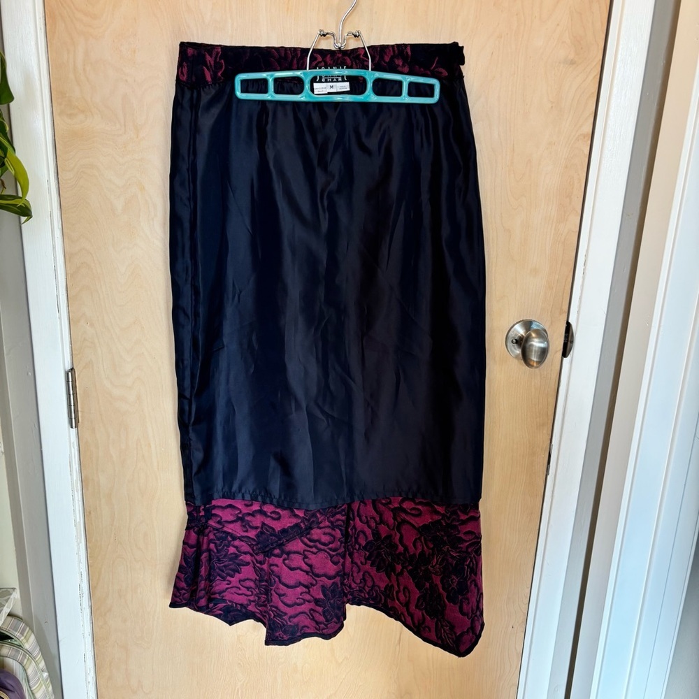 Vintage Joanie Char Mermaid Skirt Size Medium Floral Witchy Theater Trumpet Punk - Picture 5 of 10